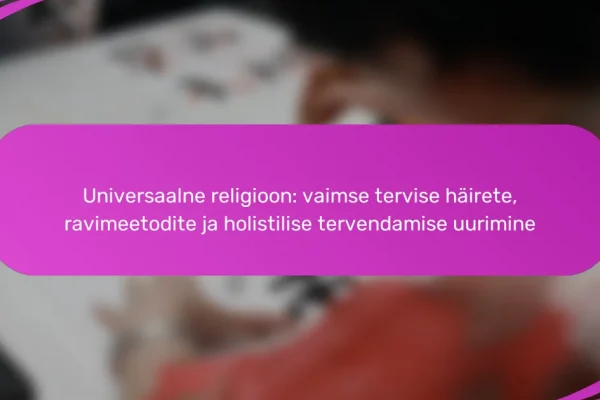 Universaalne religioon: vaimse tervise häirete, ravimeetodite ja holistilise tervendamise uurimine