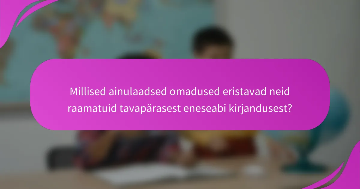 Millised ainulaadsed omadused eristavad neid raamatuid tavapärasest eneseabi kirjandusest?