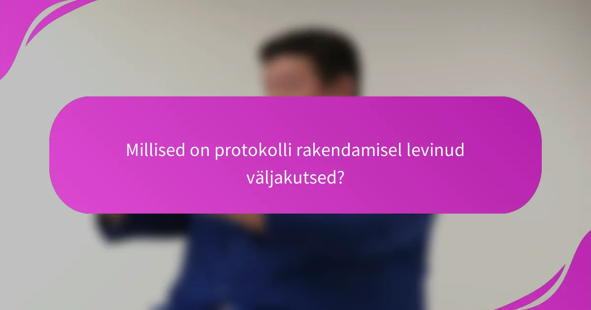 Millised on protokolli rakendamisel levinud väljakutsed?