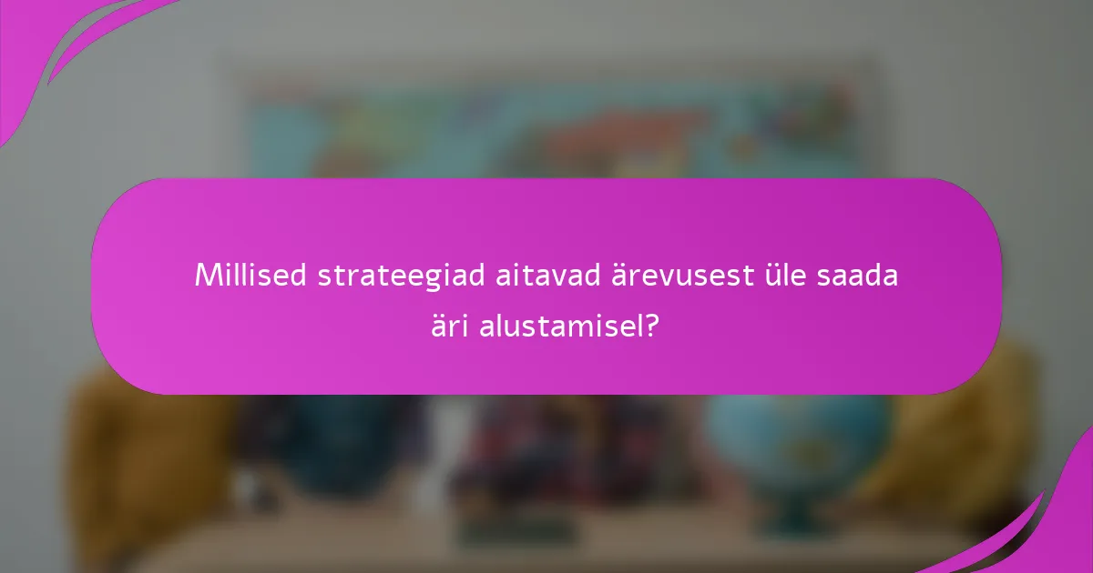 Millised strateegiad aitavad ärevusest üle saada äri alustamisel?